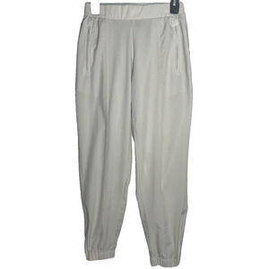 Stretchtech Cream Joggers Zip Pockets Ankle Zips Size S
